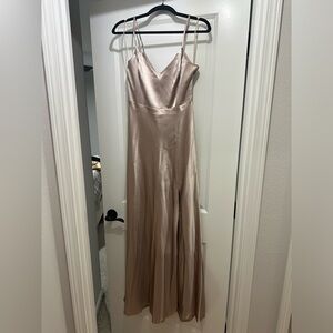 Birdy Grey Taupe Satin Dress Size small